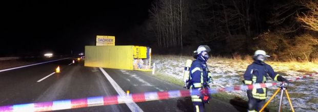 Gefahrguteinsatz auf der Autobahn
