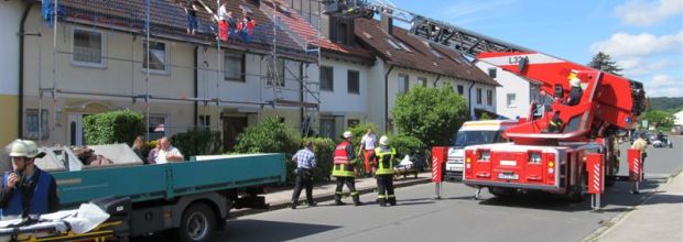 Personenrettung von einem Baugerüst