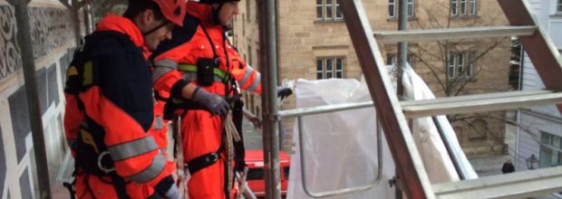 Erneuter Einsatz an einem Gerüst am Montgelasplatz