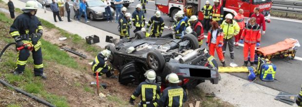 Verkehrsunfall auf der Autobahn A6
